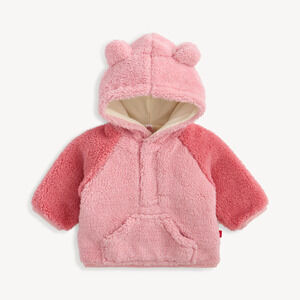 NEW Magnetic Me Henley Sweater Girl Pink Sherpa Hoodie Bear Ear Size 3T